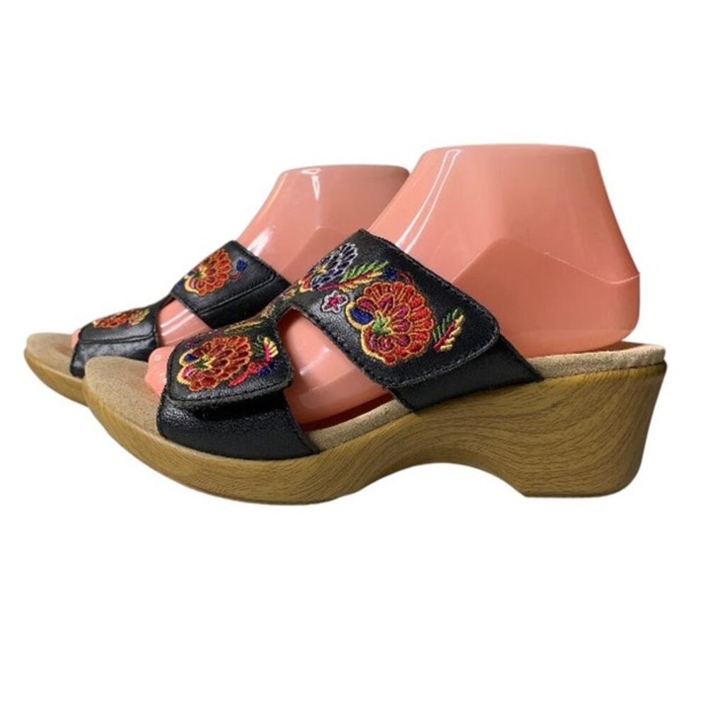 Alegria by PG Lite Women's Size 39/8.5 Wedge Sandals Leather Slip-On LIN-601N